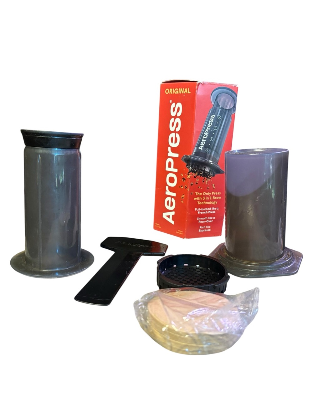 AeroPress Original 3-in-1 Coffee & Espresso Maker With Box, Filters, Stirrer
